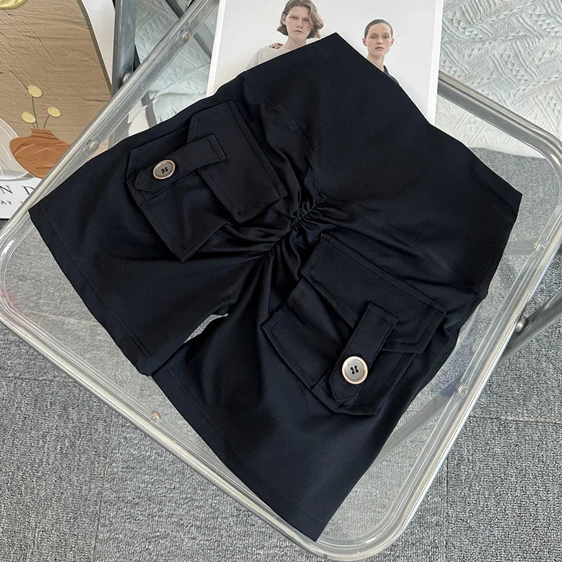 Nude High Waist Peach Butt Sport With Pocket Yoga Shorts Leggings Quick Drying Gym Training  Cycling Outdoor sports Shorts