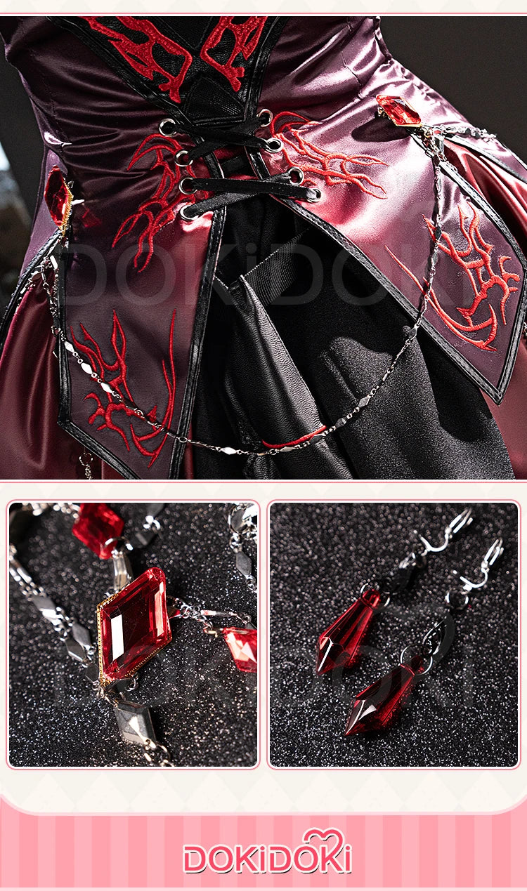 IN STOCK Abyss Lord MC Hunter Game Love and Deepspace【XS-3XL】DokiDoki-N Red Dress Qinche Sylus Cosplay Plus Size