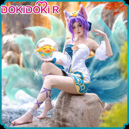 Ahrii Sonaa Cosplay Costume Game Cosplay DokiDoki-R Ahrii Sonaa Skin Spirit Blossom Springs Cosplay Women The Fox Costume
