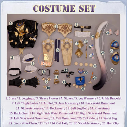 Honkai Star Rail Cipher Cosplay Costume Wig Dress Cifera Tail Amphoreus Luminous Props Halloween Party Women Girls Metal Props