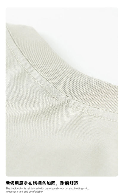 ZODF New 2025 Men Basic Solid 255gsm Cotton T-Shirts Unisex Loose Breathable Comfortable T Shirt Brand Clothes HY0973