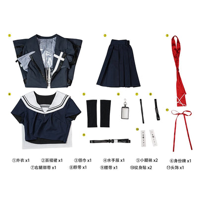 Wuthering Waves Chisa Cosplay Costume Wig Jacket Uniform Headwear Tattoo Sticker Socks Halloween Party for Women Girls Accessory