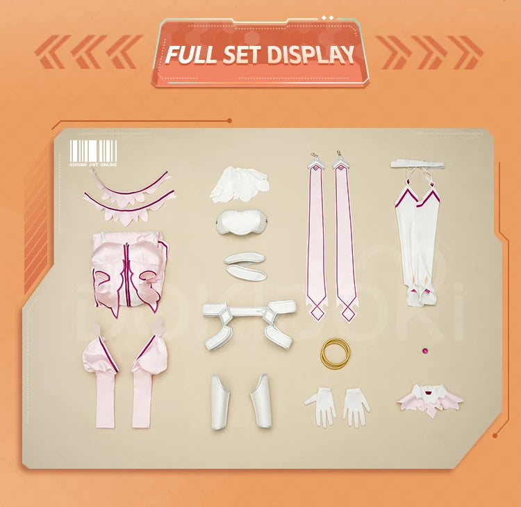IN STOCK Yuuki Asuna Cosplay Costume Anime Sword Art Online Cosplay DokiDoki-SR Female Costume The Goddess of Creation Asuna Wig