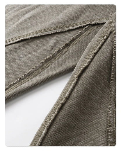 ZODF Retro 2025 Autumn Men 380gsm Washed Cotton Pants Unisex Distressed Loose Terry Sport Trousers Sweatpants HY1079