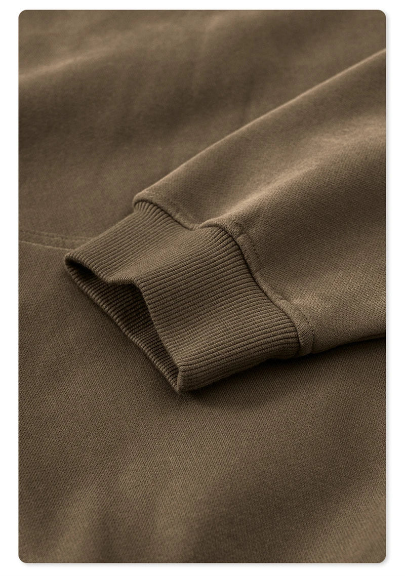 ZODF New 2024 Autumn Winter Men 345gsm Fleece Hoodies Unisex Women Relax Fit Warm Solid Hooded Pullovers Sweatshirts HY0863