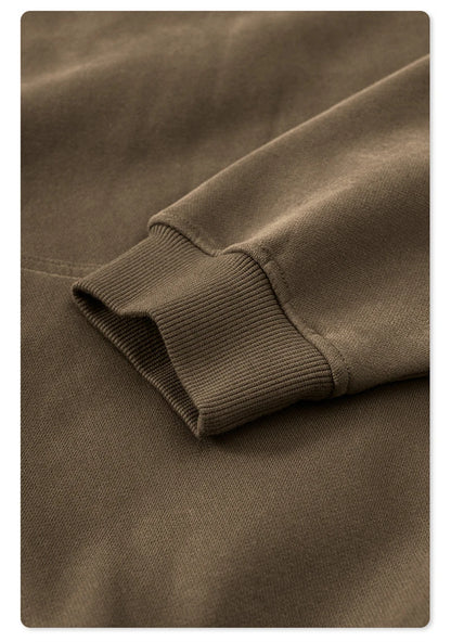 ZODF New 2024 Autumn Winter Men 345gsm Fleece Hoodies Unisex Women Relax Fit Warm Solid Hooded Pullovers Sweatshirts HY0863