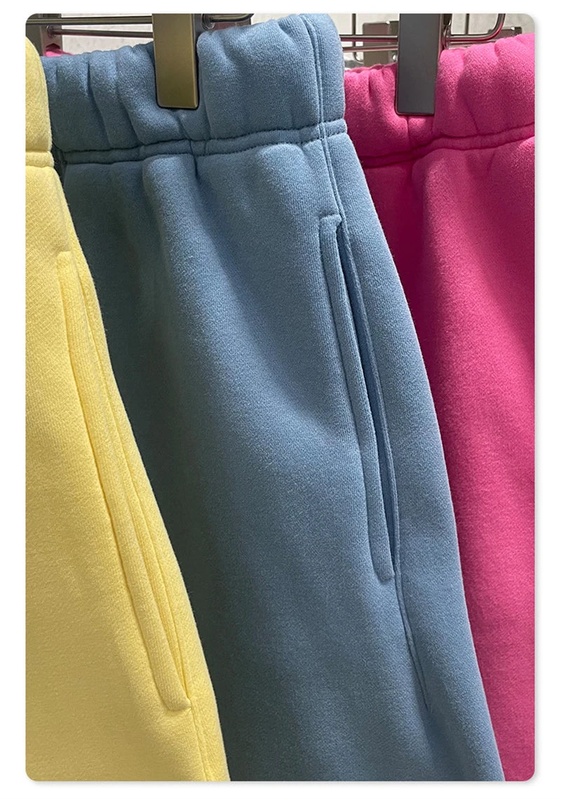 ZODF Trendy 2025 Autumn Winter Men Warm Soft Fleece Shorts Unisex Casual Hip Hop 345gsm Solid Shorts Brand Bottoms HY1173