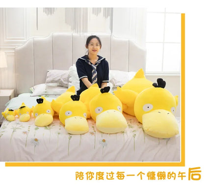 Super Big Size 100cm Pokemon Psyduck Plush Toy Soft Yellow Duck Doll Stuffed Animal Plush Toy Gift for Girlfriend Present Pillow