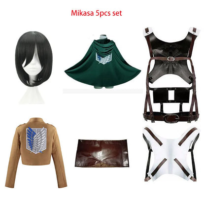 Attack On Titan Levi Ackerman Cosplay Set Adult Cotton Polyester