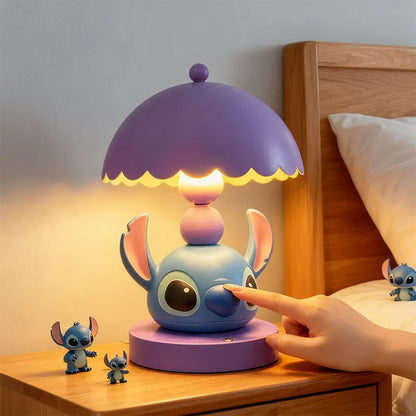 Cute Disney Lilo&Stitch Bedroom Bedside Lamp Anime Figure Table Lamp USB Plug 3 Color Dimming Living Room Study Atmosphere Light