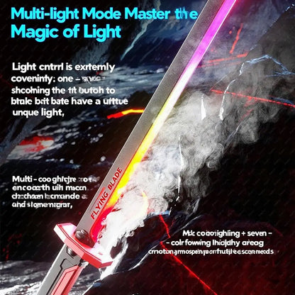 Colorful Streamer Glowing Sparkblade Sword Toy with Spark & Smoke Effects – Collectible Cosplay Katana Prop
