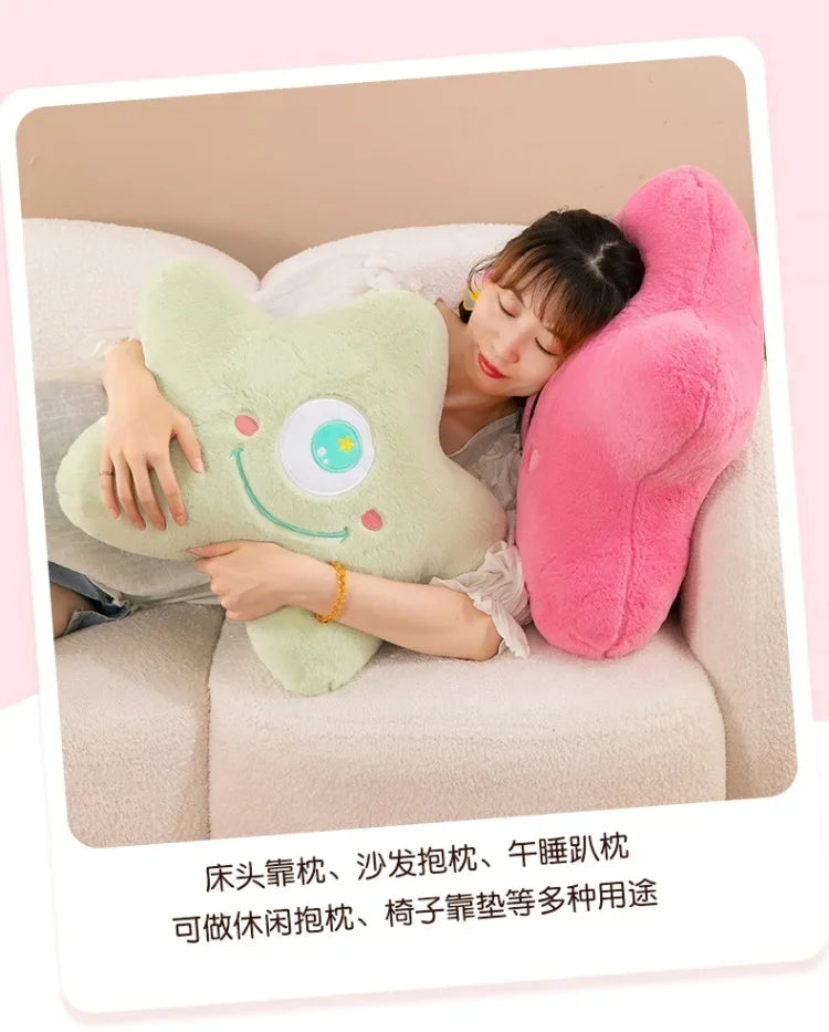 New Kawaii 55-70cm Cartoon Bedroom Pentagram Children's Pillow Backrest Cute Plush Toy Boy Girl Gift