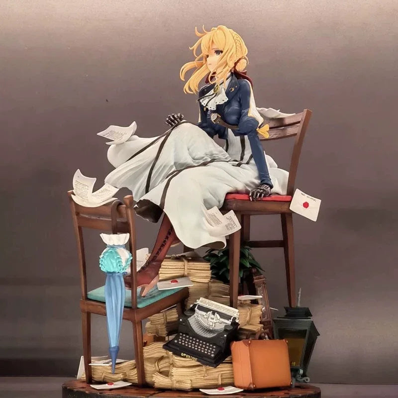 28cm Violet Evergarden Girl Anime Figure Pvc Pvc Action Figue Model Statue Adult Collection Adult Toys Doll Gifts