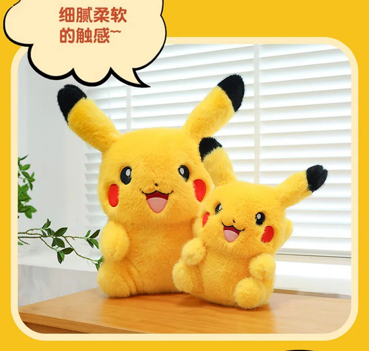 35-60CM Long-haired Pikachu Plushies Kawaii Pokemon Peluche Cartoon Anime Comfortable Soft Doll Ornament Children Toy Gifts