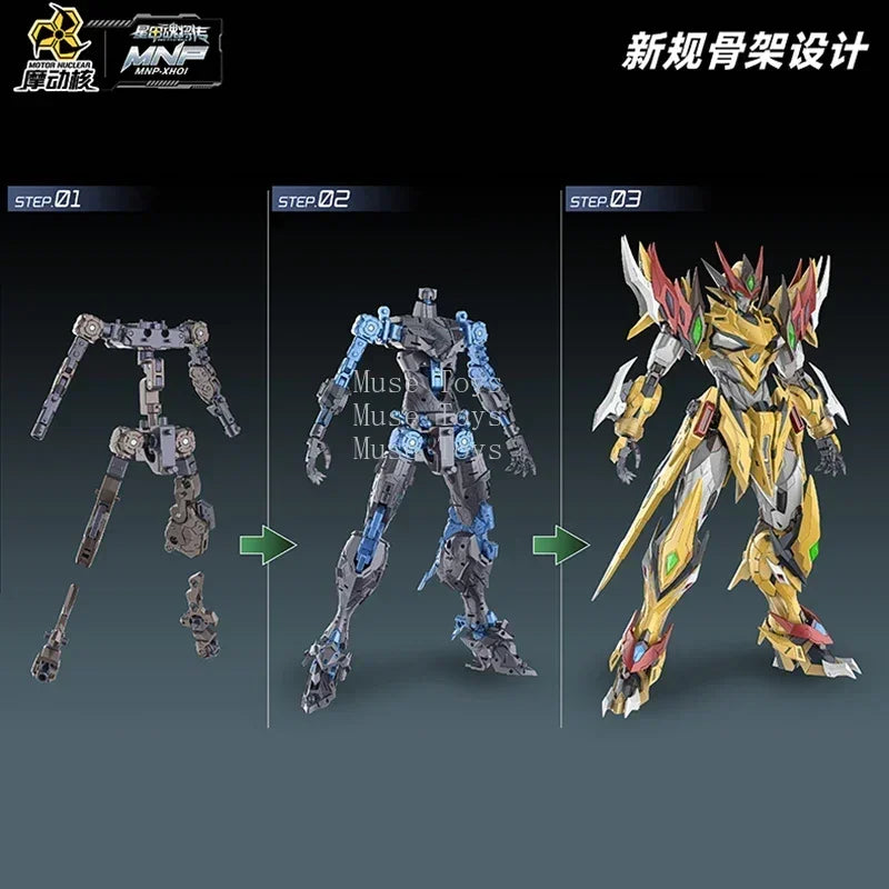 1/100 MG BAIQI MNP-XH01 Motor Nuclear Mecha Aobing Alloy Assembling Model Robot Toys Kids Gifts - without original box