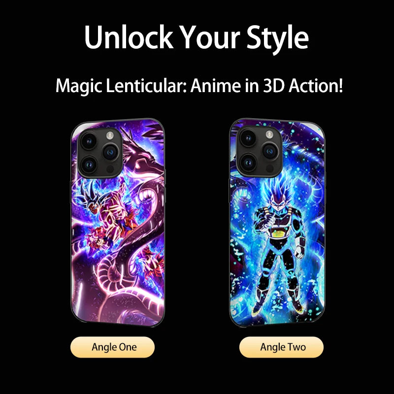 3D Lenticular Phone Cases Dragon Ball Z Goku White God Vegeta Gohan Super Saiyan 4 for Cell Phone IPHONE SAMSUNG REDMI,Etc.