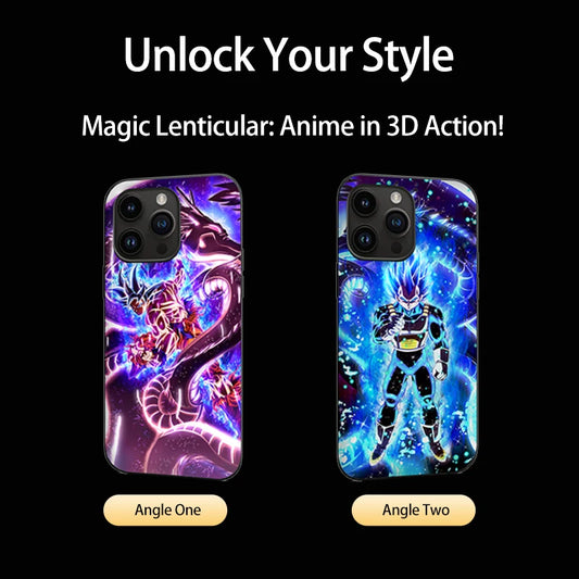 3D Lenticular Phone Cases Dragon Ball Z Goku White God Vegeta Gohan Super Saiyan 4 for Cell Phone IPHONE SAMSUNG REDMI,Etc.