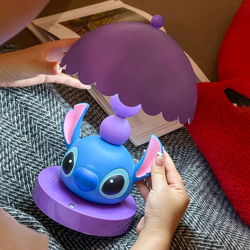 Cute Disney Lilo&Stitch Bedroom Bedside Lamp Anime Figure Table Lamp USB Plug 3 Color Dimming Living Room Study Atmosphere Light