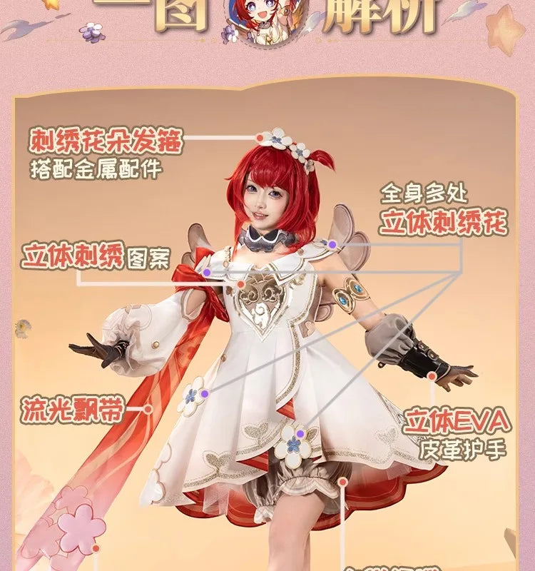 Honkai Star Rail Tribbie Cosplay Costume Wig Dress Uniform Headwear Wings Halloween Party Women Girls Carnival Role Play Props