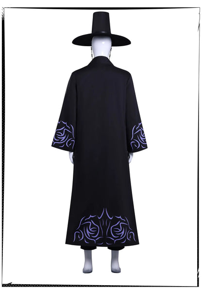 KPop Demon Hunters Saja Boys Cosplay Costume Jinu Saja Cosplay Black Robe Baby Abby Mystery Romance Outfit Halloween Women Men