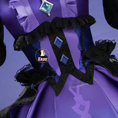 Genshin Impact Wonderland Manekina Cosplay Costume Candlelit Revelry Dress Hat Halloween Party for Women Girls Role Play Outfit