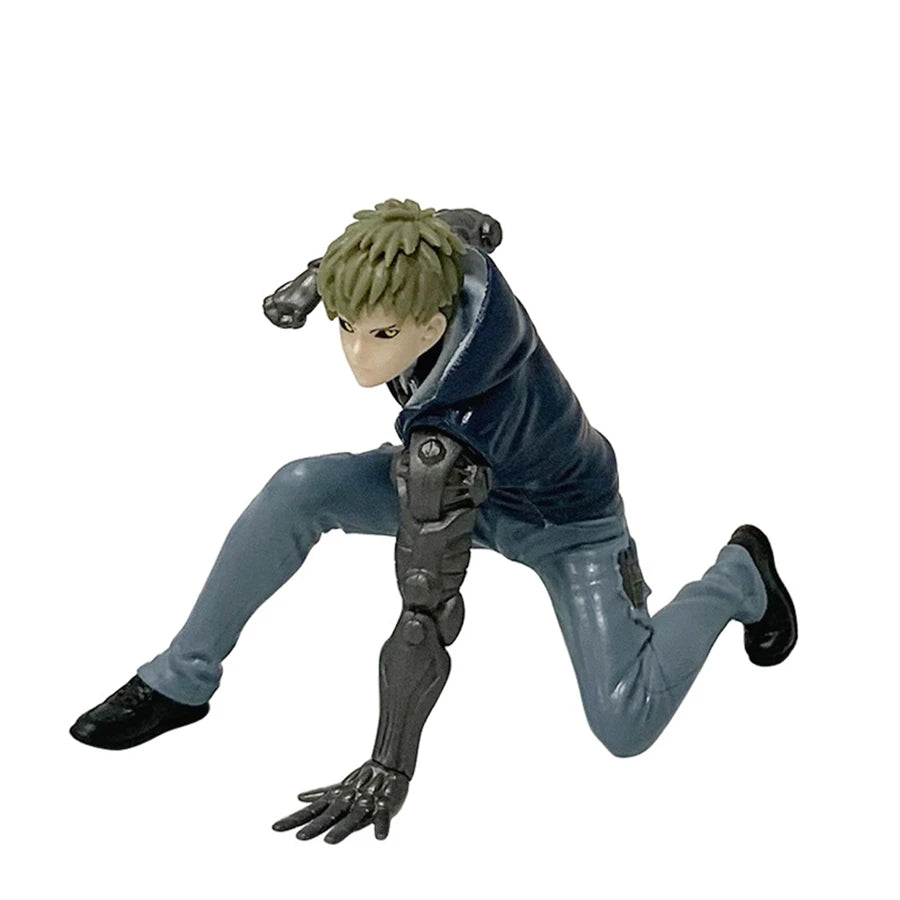 16cm One Punch Man Anime Figure Hoodie Saitama Action Figure Devil Transforms Man Genos Figurine PVC Collection Model Doll Toys