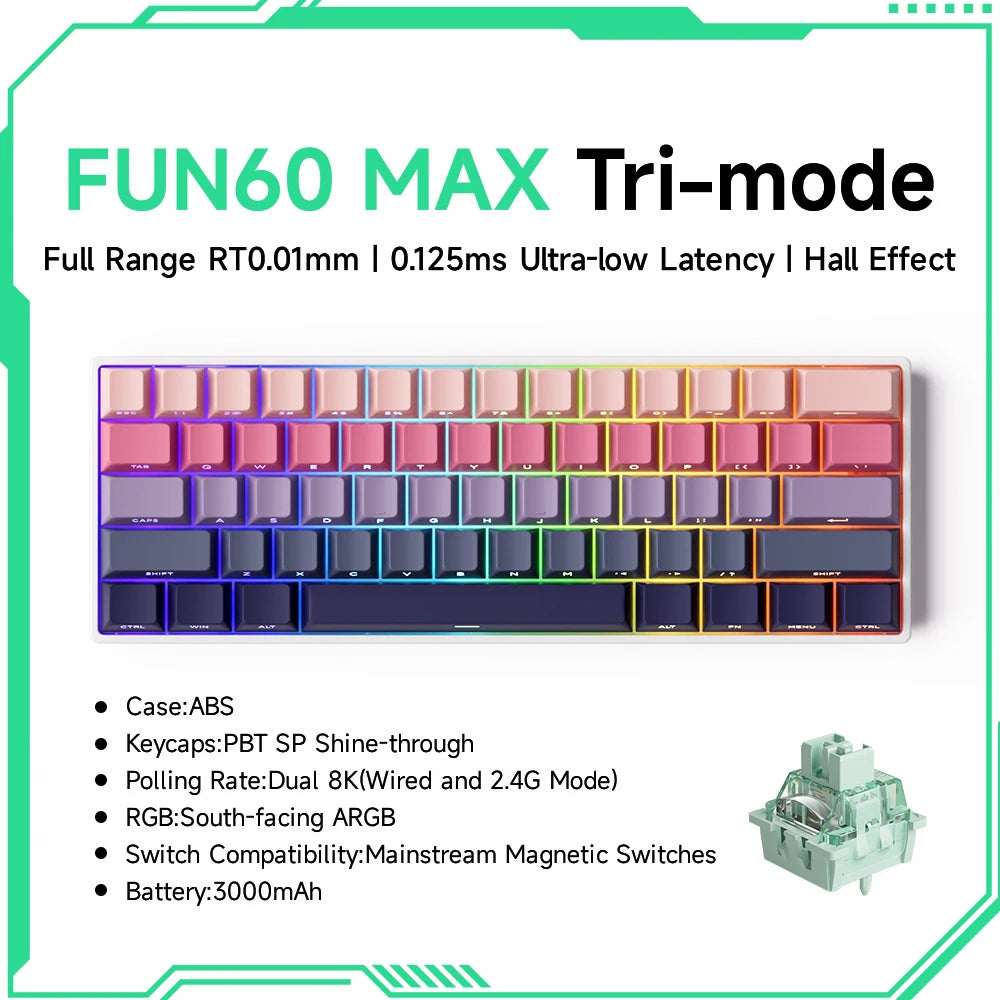 Akko MonsGeek FUN68 & FUN60 PRO&MAX HE Magnetic 60% 65% Gaming Keyboards Rapid Trigger 8K Custom Keyboard for Esports
