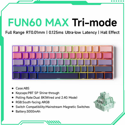 Akko MonsGeek FUN68 & FUN60 PRO&MAX HE Magnetic 60% 65% Gaming Keyboards Rapid Trigger 8K Custom Keyboard for Esports