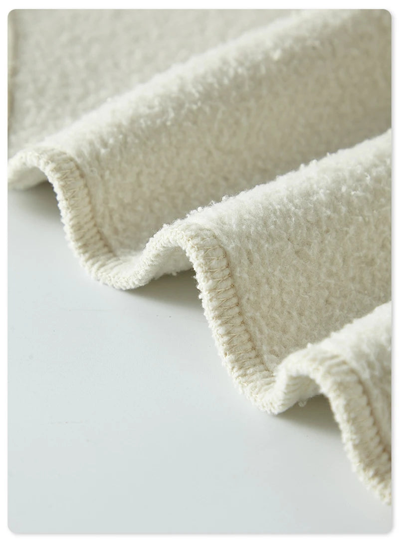 ZODF New Men Winter 355gsm Washed Fleece Sweatshirts Retro Unisex Oversized Solid O-Neck Warm Pullovers Coat Streetwears HY0639