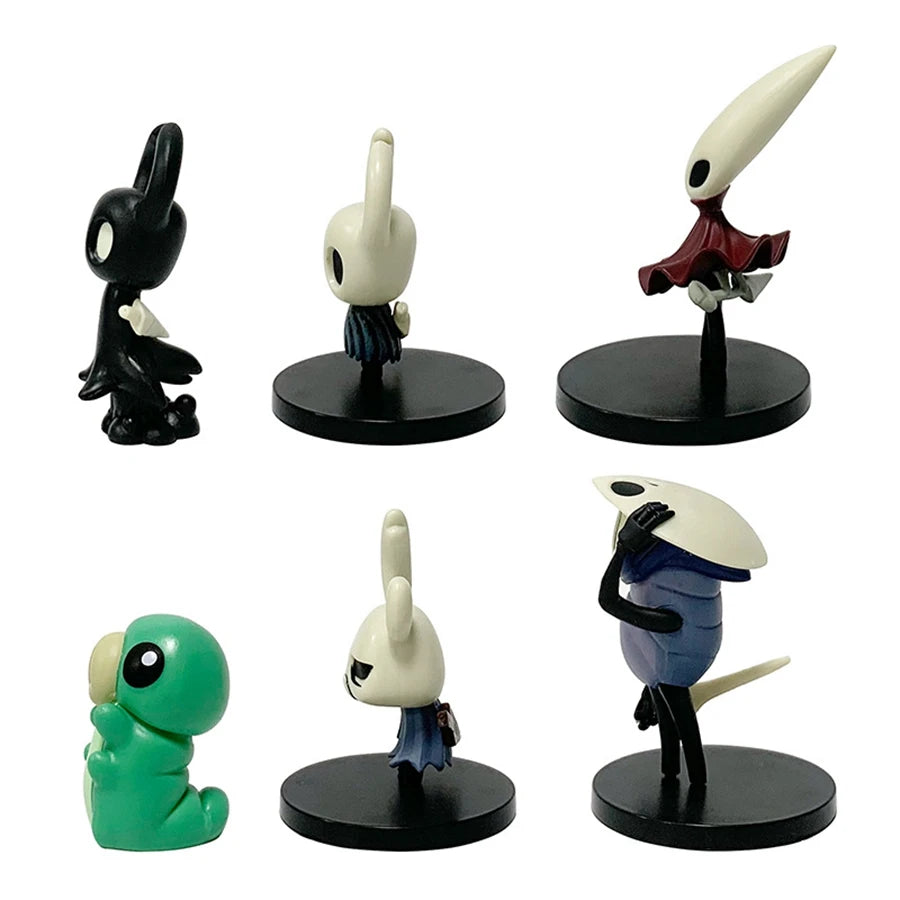 6Pcs/Set Game Hollow Knight: Silksong Figure Kawaii Q Version Little Knight Anime Figure Wasp Girl Figurine PVC Collection Toys