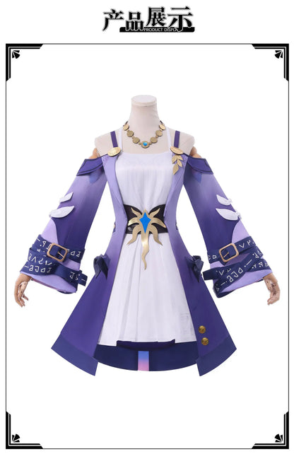 Cyrene Cosplay Costume Wig Dress Honkai Star Rail Uniform Headwear Amphoreus Carnival Halloween Party for Women Girls Role Play