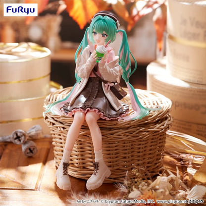 15cm Hatsune Miku Anime Figure Autumn Date Miku Action Figure Kawaii Girl Noodle Stopper Figurine Computer Case Ornaments Model
