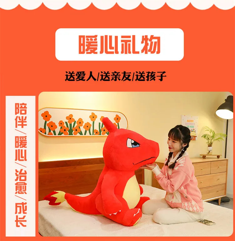 100/120CM Big Size Charmander Plushies Pokemon Peluche Cartoon Anime Kawaii Ornament Plush Comfortable Soft Doll Children Gift