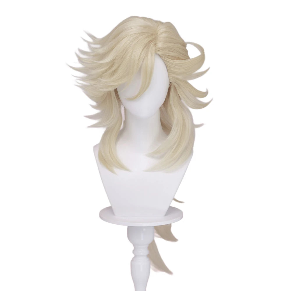 Doumaa Cosplay Wig Anime DokiDoki Men Golden 100cm Long Hair Doumaa Cosplay Heat Resistant Wig Free Cap