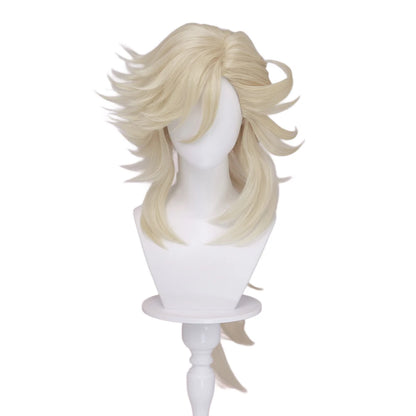 Doumaa Cosplay Wig Anime DokiDoki Men Golden 100cm Long Hair Doumaa Cosplay Heat Resistant Wig Free Cap
