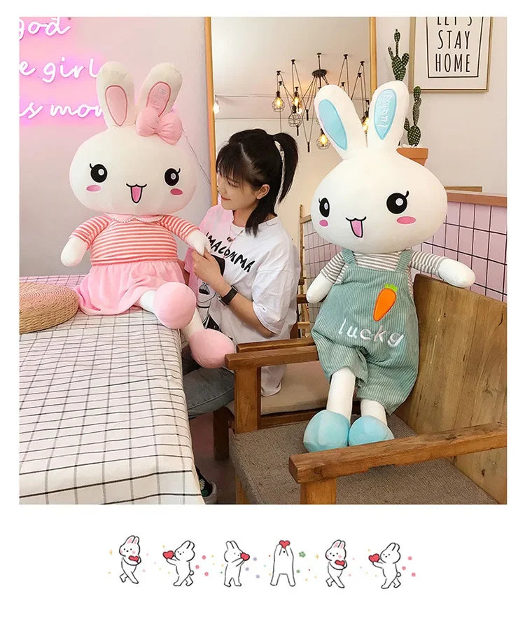 45-130cm Cute Long Legs Rabbit Plush Toy Stuffed Soft Animal Bunny Doll Baby Kids Toys Birthday Gift Christmas Present for Girl