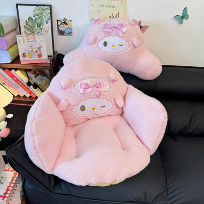 My Sweet Piano Plush Chair Cushion Warm Butt Lumbar Support Seat Cushion Chair Soft Fluffy Pink Kawaii Bedroom Decor Girl Gifts