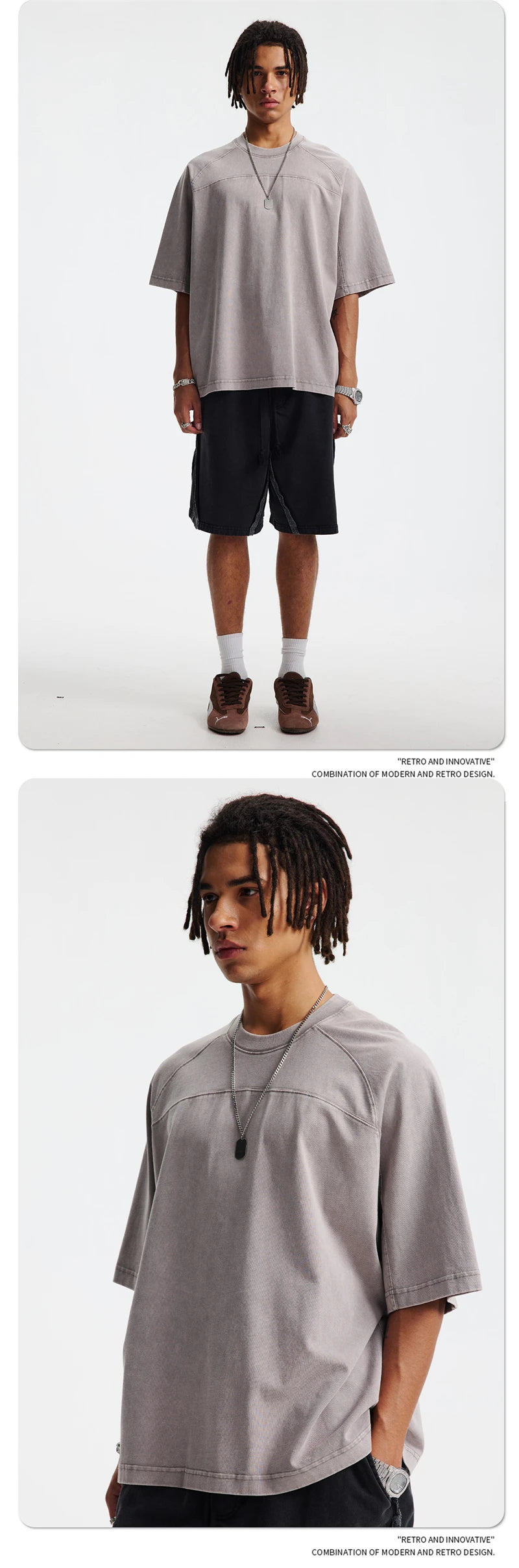 ZODF Retro 2025 Men Summer Batik Washed Cotton T-Shirts Unisex High Street Raglan Sleeve Patchwork T Shirt Brand Tees HY1062