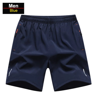 Chrlck Men’s Reflective Quick-Dry Running Shorts Breathable Ice Silk Fishing Pants Large Size M-8XL - Black