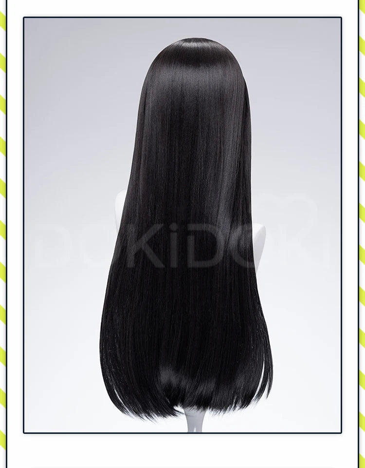 CHISA Cosplay Costume Game Wuthering Waves DokiDoki-SR Women Black JK Uniform Halloween CHISA Suit Coat Cosplay Wig