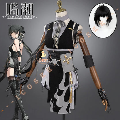 Wuthering Waves Rover Cosplay Costume Wig Female Uniform Bag Main Character Resonator Halloween Party for Women Props Carnival