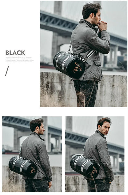The Codex PU Leather Gym Bag Travel Tote Duffle for Men Sports Fitness Business Casual Weekend Outdoor Shoulder Handbag