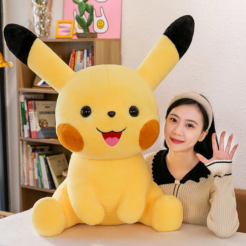 35-70CM Big Size Sitting Pikachu Plush Pokemon Cartoon Anime Peluche Kawaii Ornament Stuffed Animal Children's Toys Gifts