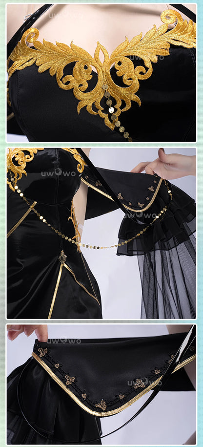 IN STOCK UWOWO CC Cosplay Game Codee Geasss: C.C. CC Black Gown Cosplay Costume Party Dress Halloween Costume
