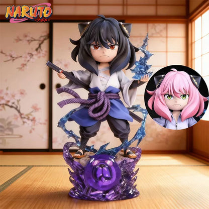 18.5cm Anime NARUTO Uchiha Sasuke PVC Action Figure Anya Forger Cosplay Statue Model Toy Gift