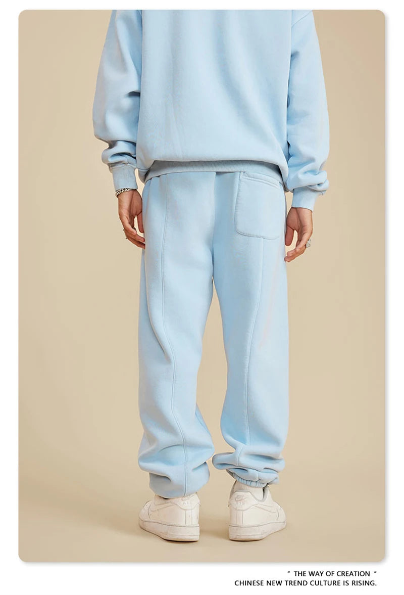 ZODF 2025 Autumn Winter Men’s Washed Fleece Sweatpants 355gsm Loose Retro Joggers Streetwear HY0653