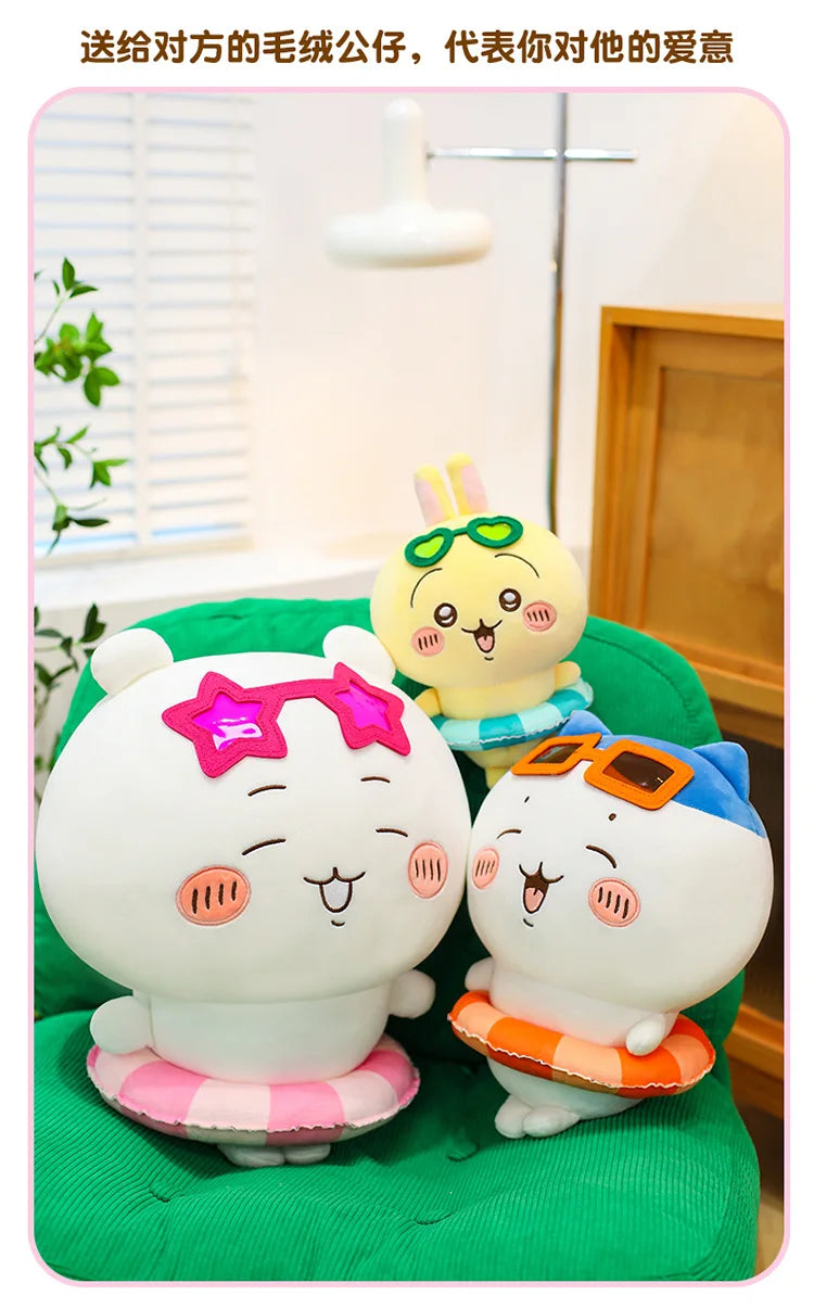 25/35/45cm Big Size Chiikawa Cartoon Anime Plush Stuffed Doll Hachiware Room Decoration Plushies Pillow Ornaments Holiday Gift