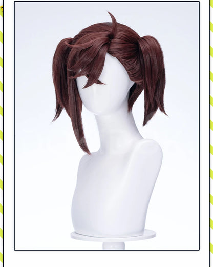 IN STOCK Momo Ayase Wig Anime Dandadan Cosplay DokiDoki Women 38cm Brown Short Hair Ayase Momo Maid Halloween Ear Clips Free Cap