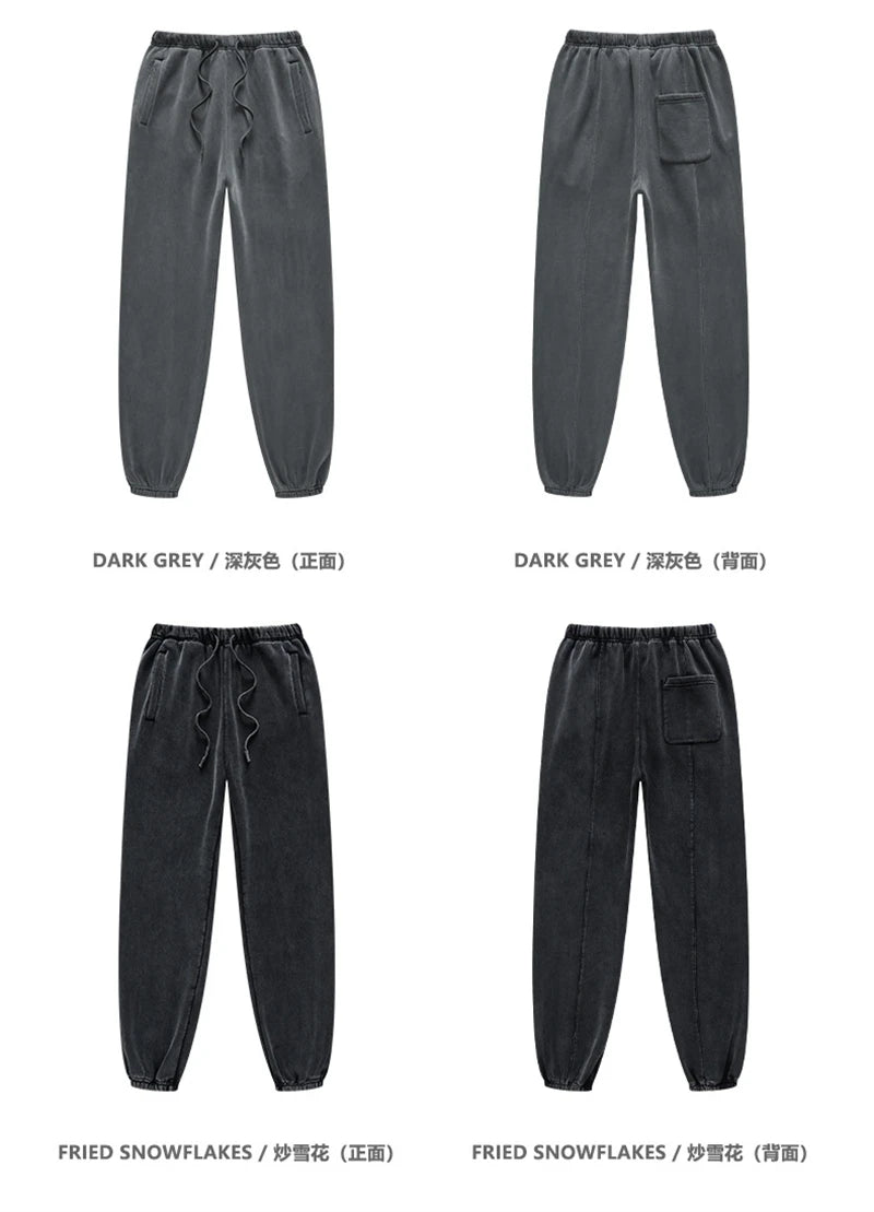 ZODF 2025 Autumn Winter Men’s Washed Fleece Sweatpants 355gsm Loose Retro Joggers Streetwear HY0653