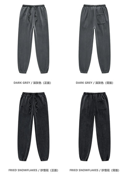 ZODF 2025 Autumn Winter Men’s Washed Fleece Sweatpants 355gsm Loose Retro Joggers Streetwear HY0653